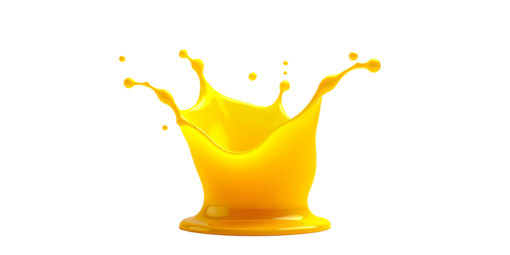 Dynamic yellow mango splash isolated on Png background with drops and ripples, Vibrant Yellow Mango Splash with Droplets Eye-Catching Yellow Splash with Ripples and Drops for Beverage Photography