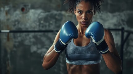 The determined female boxer
