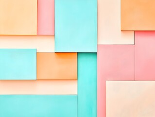 Fototapeta premium Teal and Rust Orange Contrasting Minimalist Blocks Background