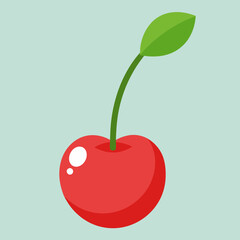 cherry with leaf