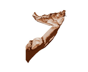 Map of Somalia in old style, brown graphics in a retro style Vintage Style. High detailed 3d illustration
