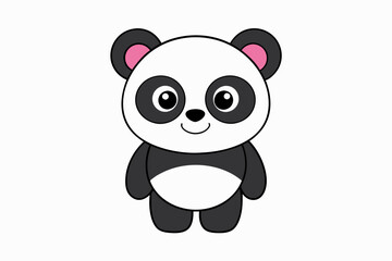 Obraz premium Cute Panda on White Background - Vector Illustration, Animal Icon, Clipart