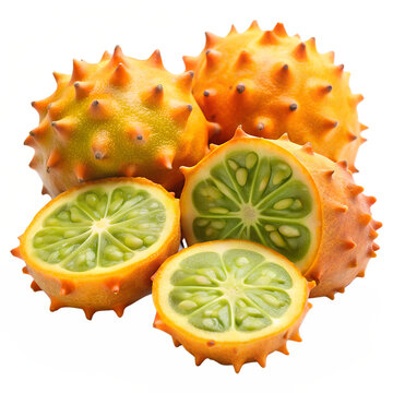 Kiwano isolated on white background. Ai generated