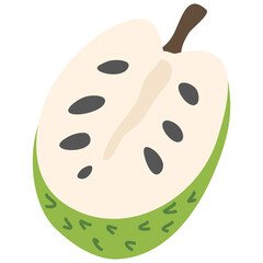 Soursop illustration Tropical Fruit healthy