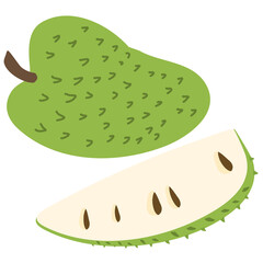 Custard apple whole fruit and half sliced