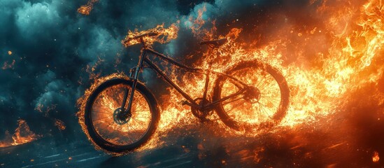 Obraz premium Fiery Bicycle Ride