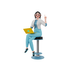 3d render character businesswoman illustration