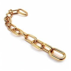 Obraz premium Metal Chain Concept. Strong and Secure Gold Link with Broken Lock in 3D Illustration