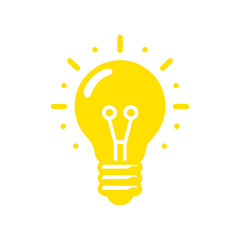 Bulb light vector icon flat style