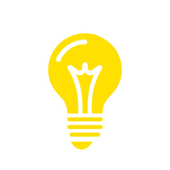 Bulb light vector icon flat style
