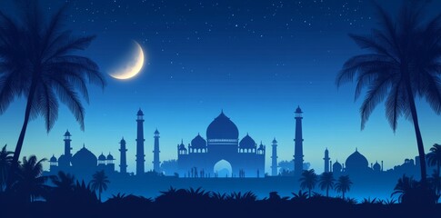 Naklejka premium Illustration of the Indian capital in silhouette with trees.