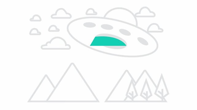 ufo alien planet error 404 symbol animated footage looping