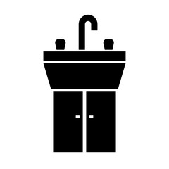 Basin silhouette icon. Wash basin silhouette icon. Vector.