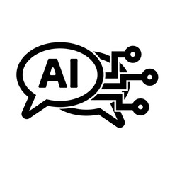 Simple AI chatbot icon. Vector.