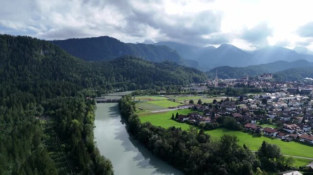 F&uuml;ssen in Bavaria at the border to the Alps Schwangau Neuschwanstein