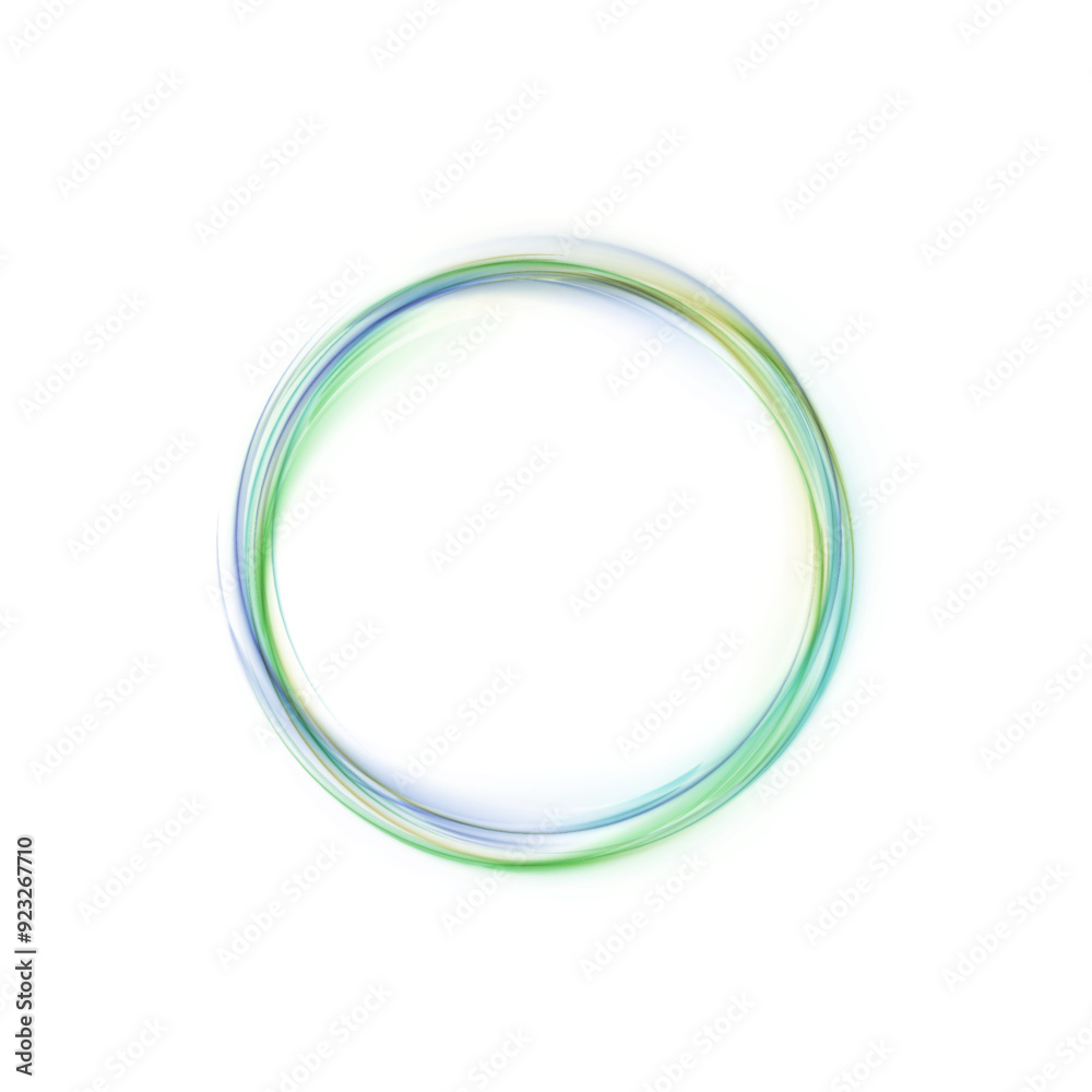 Poster green bright ring light effect with place for text. for design and vector illustrations on white bac