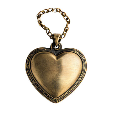 Vintage heart-shaped locket on a chain, perfect for showcasing love and sentiment in jewelry .