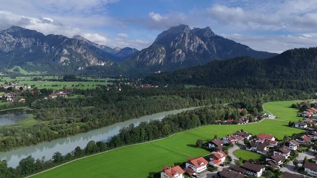 F&uuml;ssen in Bavaria at the border to the Alps Schwangau Neuschwanstein