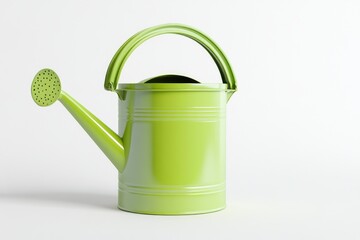 Green Watering Can on White Surface