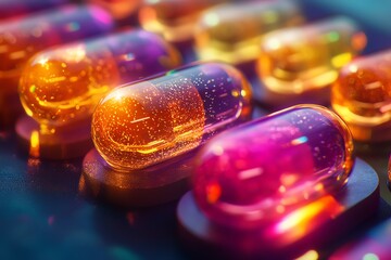Closeup of energyboosting mineral supplements in a vibrant package, clean background
