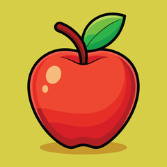  Apple Fruit Cartoon Icon Illustration