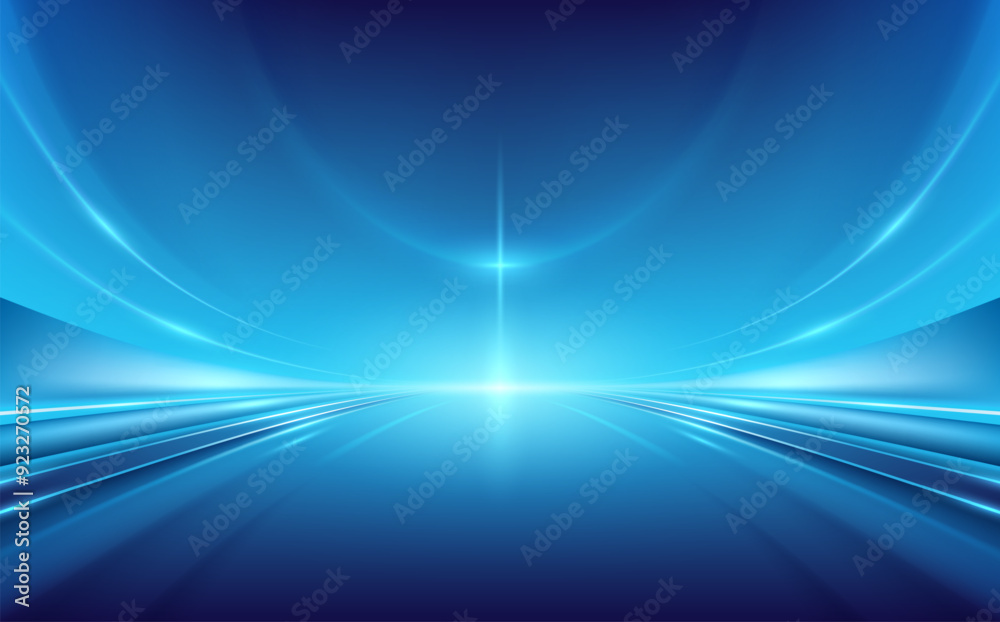 Wall mural abstract blue light lines background