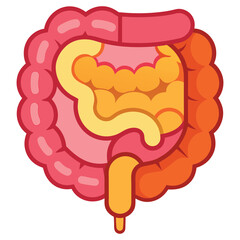 Human Intestine Organ Cartoon Vector Icon Illustration
