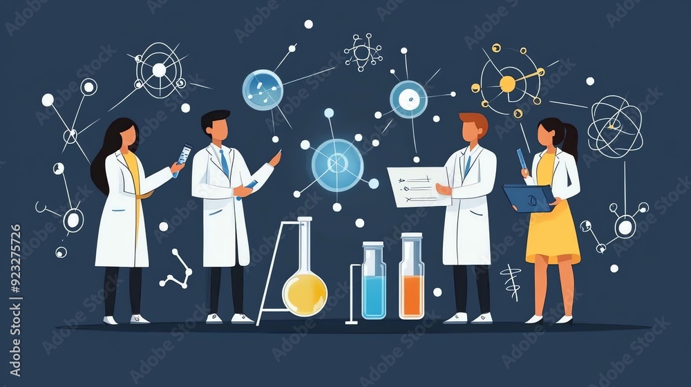 Poster Scientists collaborating on a project in a laboratory setting.