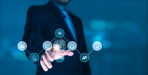 Data-Driven CRM Success - Businessman Analyzing Insights