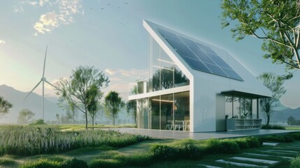 Obraz premium 3d design of a smart eco house.