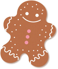 Christmas gingerbread, man in trendy retro cartoon style, Christmas, new year, treats PNG
