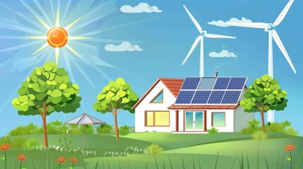 3d design of a smart eco house.