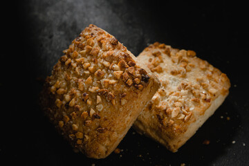 Shortbread cookies on a dark background. Confectionery