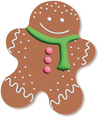 Christmas gingerbread, 3d, man in trendy retro cartoon style, Christmas, new year, treats PNG