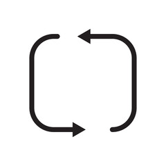 Vector flat style illustration of the music repeat icon isolated on white background