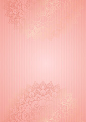 Decorative background with rose gold mandala design 