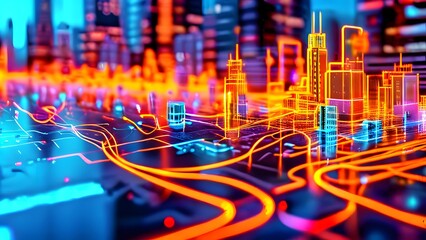 Vibrant Illustration of Online Interfaces: Social Media, Fintech, E-commerce, Influencers – Dynamic Digital Stream of Platforms Showcasing Modern Technology, Connectivity, and Online Interaction