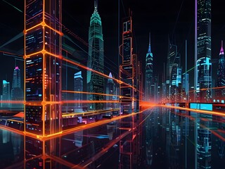 Vibrant Illustration of Online Interfaces: Social Media, Fintech, E-commerce, Influencers – Dynamic Digital Stream of Platforms Showcasing Modern Technology, Connectivity, and Online Interaction