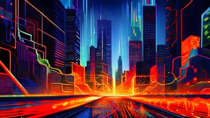 Dynamic Online Interfaces Stream Illustration – Vibrant Kaleidoscope of Social Media, Fintech Services, E-commerce Websites, and Influencer Profiles – Digital Connectivity and Engagement Visual