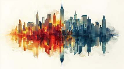 Fototapeta premium A powerful visual of business unity, with skyscrapers in different architectural styles