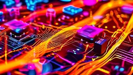 Dynamic Online Interfaces Stream Illustration – Vibrant Kaleidoscope of Social Media, Fintech Services, E-commerce Websites, and Influencer Profiles – Digital Connectivity and Engagement Visual