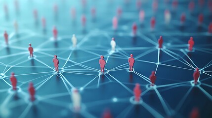 Network of connected people, social connection, global community.