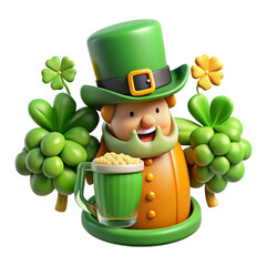 St  Patricks Day 3d cartoon style illustration