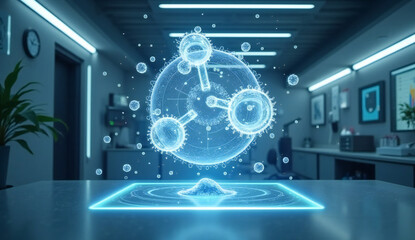 Naklejka premium Pharmaceutical Industry Holographic