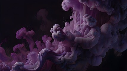 purple smoke cloud ink painted 3d rendered abstract ar