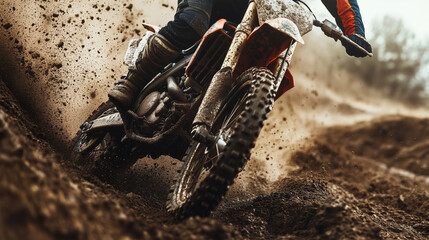Action-packed images capturing the thrill and intensity of motocross, showcasing high-flying jumps, dirt tracks, and adrenaline-fueled competition.