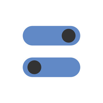 On and off toggle switch button, trending design interface element icon,  mode switch button. Vector