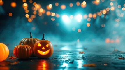 Haunted House Party with Mysterious Lighting and Costumes