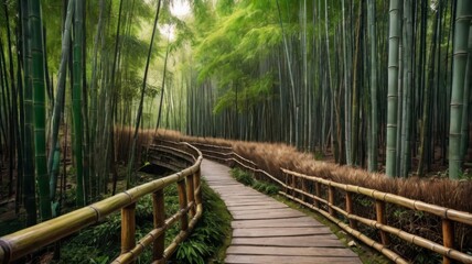 Obraz premium Bamboo forest pathway in China