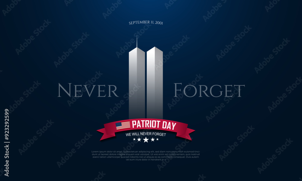 Wall mural Patriot Day September 11th background vector illustration